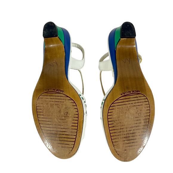 Vintage 80s Penaljo White Leather Kitten Heel Slingbacks Sz 8 - Picture 7 of 11